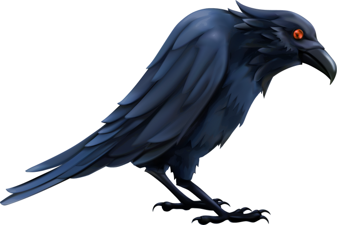 Cartoon dark raven 3d icon